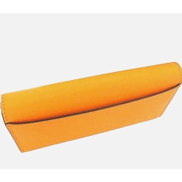 New Michael Kors Hamilton Large Flap Continental Wallet Leather Pop Orange - Picture 4 of 5